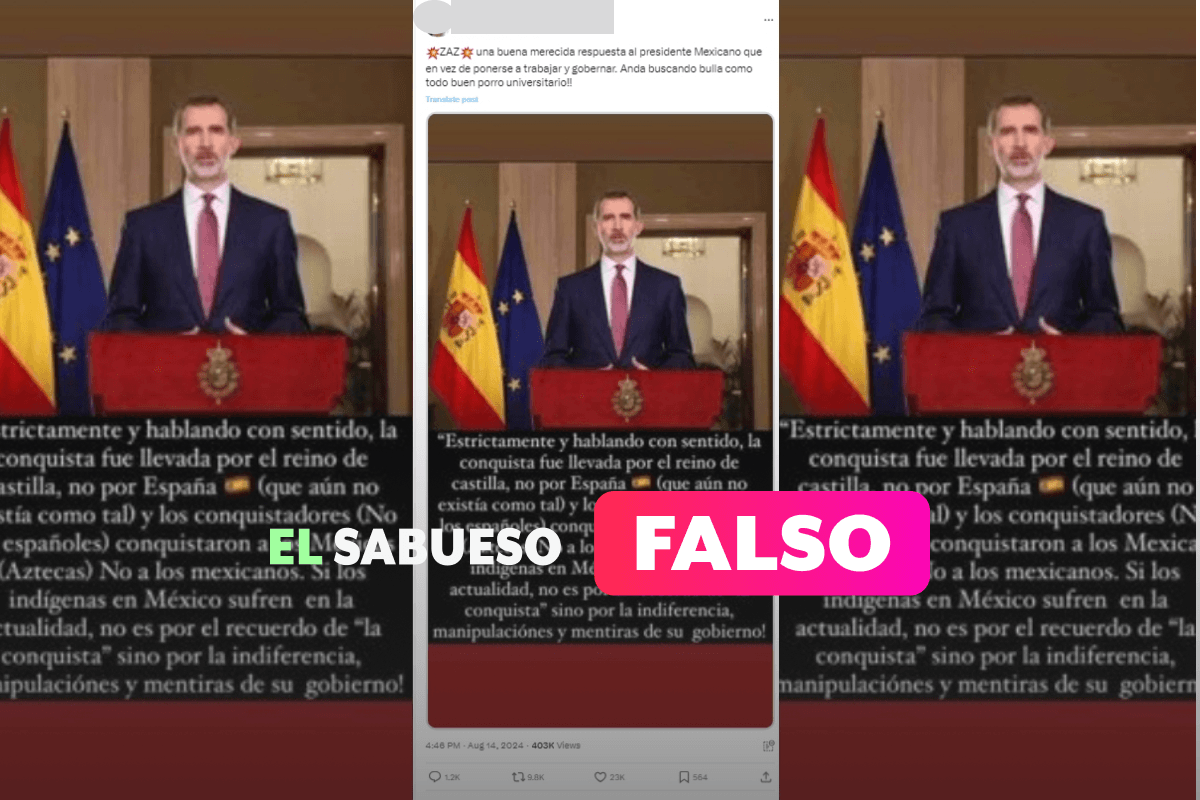 Falso que el rey de España respondiera a la carta de AMLO sobre disculpa por la Conquista