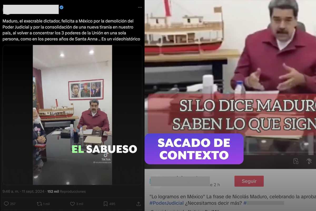 Maduro no felicitó a México por la aprobación de la reforma judicial