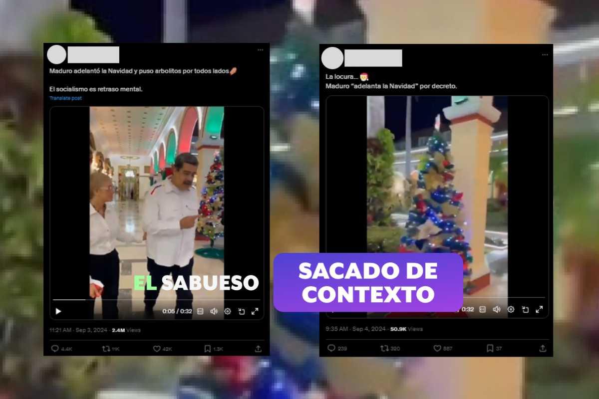 Video donde Nicolás Maduro muestra decoración navideña no es reciente; es de 2021 