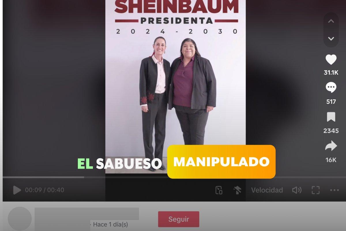 ¿Claudia Sheinbaum y la influencer “Aimp3” juntas? No, es una imagen manipulada