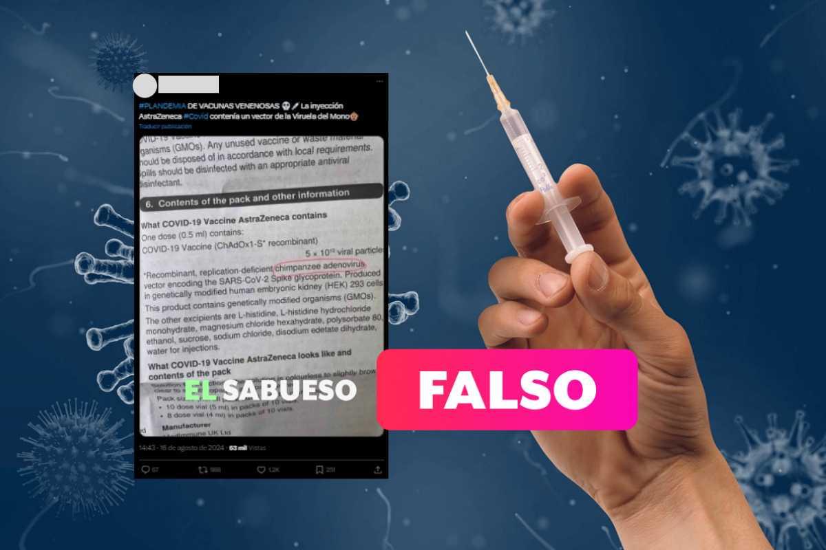 Falso que vacuna contra COVID-19 de AstraZeneca contenga mpox