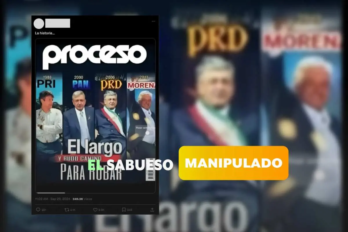 Revista Proceso no publicó esta portada acusando a AMLO de corrupción; es una imagen manipulada