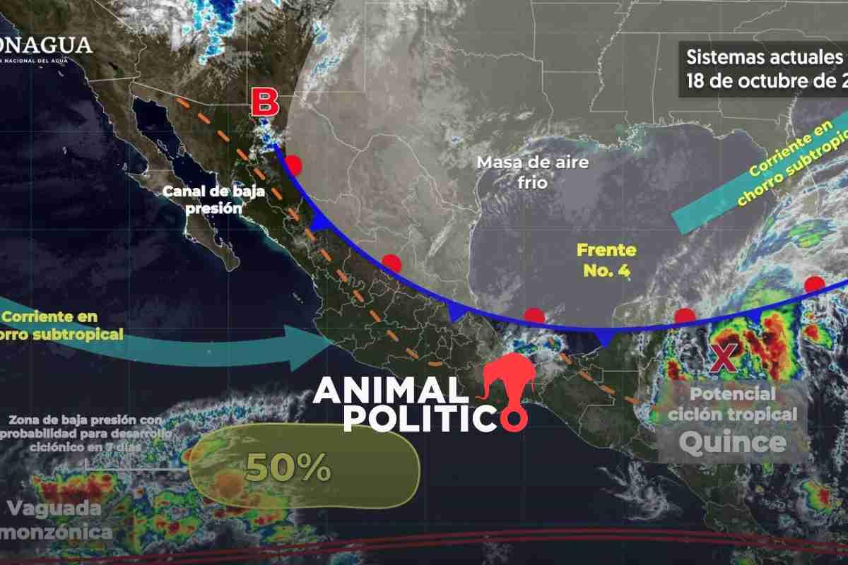 Se forma potencial ciclón tropical Quince; se prevén lluvias en Campeche, Yucatán y Quintana Roo