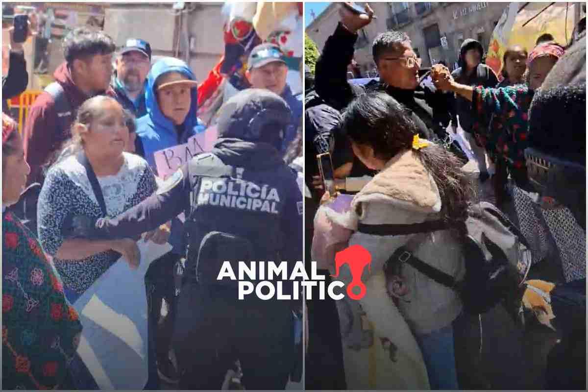 Denuncian detención de comerciantes indígenas en el centro de Querétaro, acusan abuso de fuerza de policías