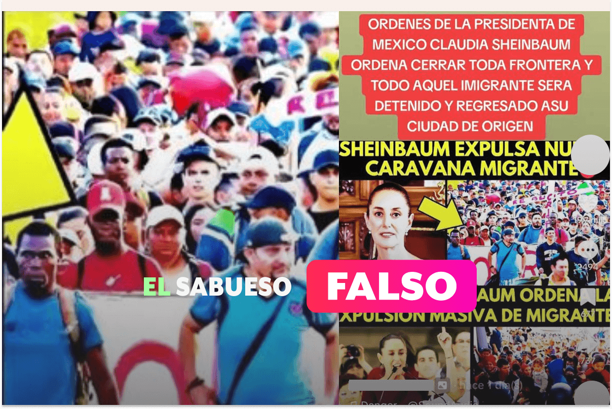 Falso que Sheinbaum ordenara cierre de fronteras y una expulsión masiva de migrantes