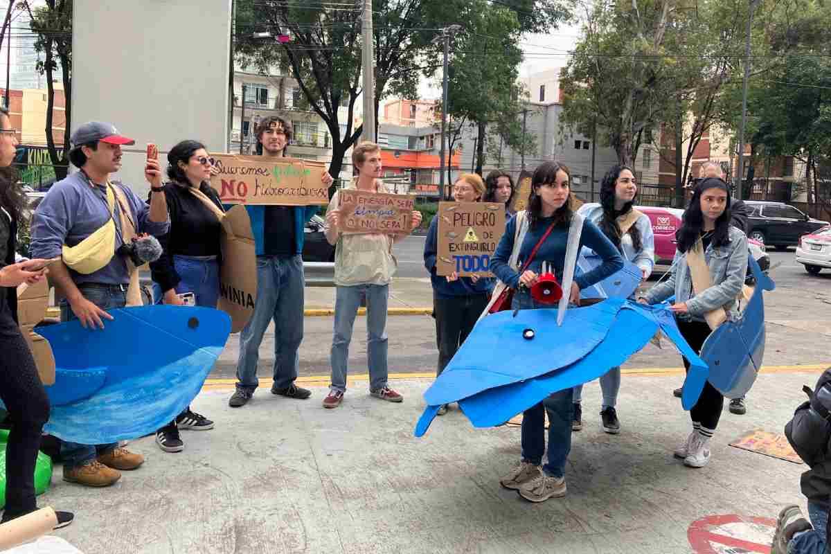 Ballenas, tiburones y delfines llegan a la Semarnat para exigir que no pase el proyecto Saguaro en el Golfo de California