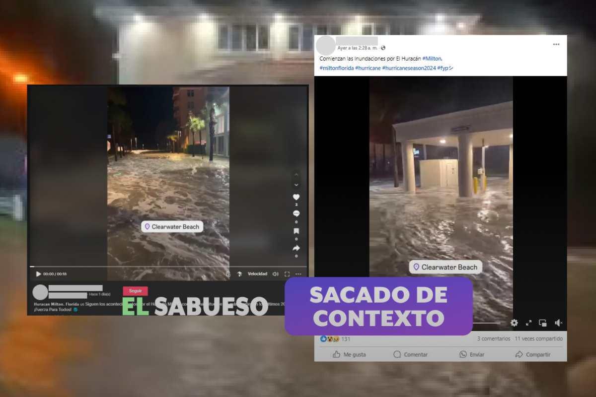 Video no muestra efectos del huracán Milton, sino de Helene en Florida