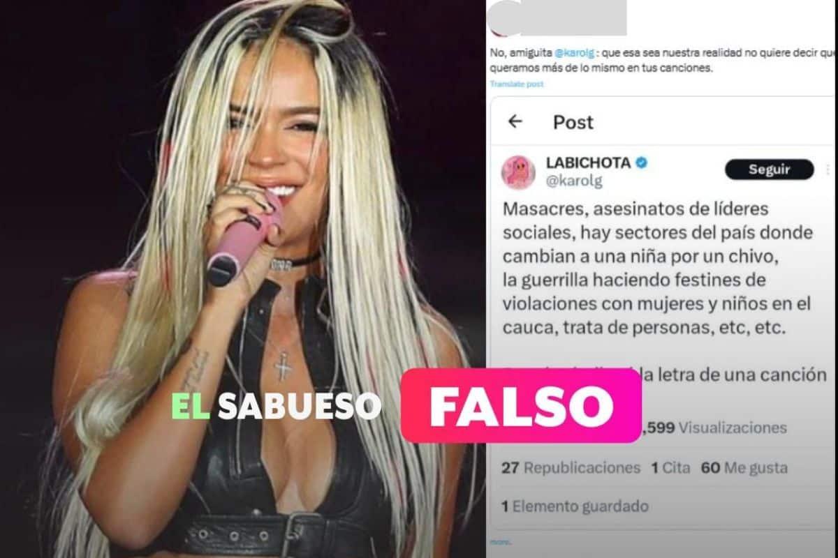 ¿Karol G tuiteó sobre masacres? Falso, su cuenta ha estado inactiva desde marzo