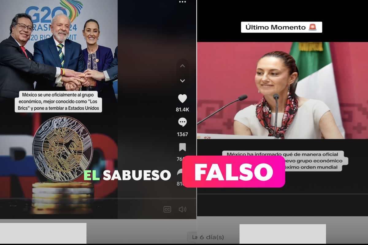 Falso que Claudia Sheinbaum decidiera sumar a México a los BRICS por posible invasión de EU