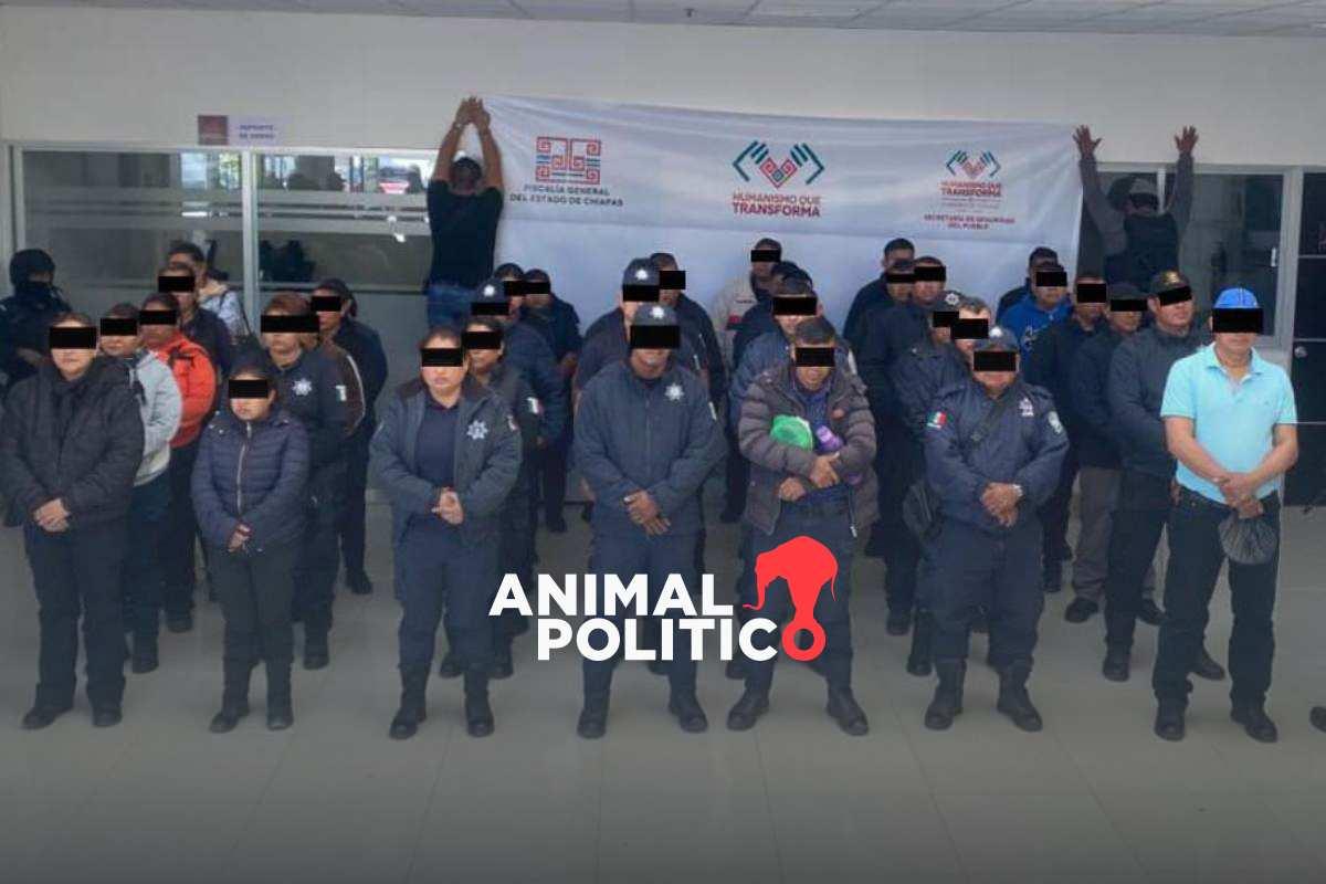 Detienen a 65 policías y un servidor público en Chiapas presuntamente vinculados con red de extorsión