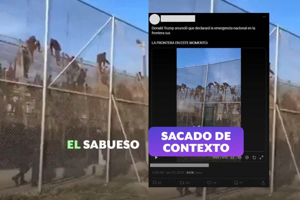 Video de migrantes saltando una valla no es reciente ni fue grabado en frontera de EU con México 