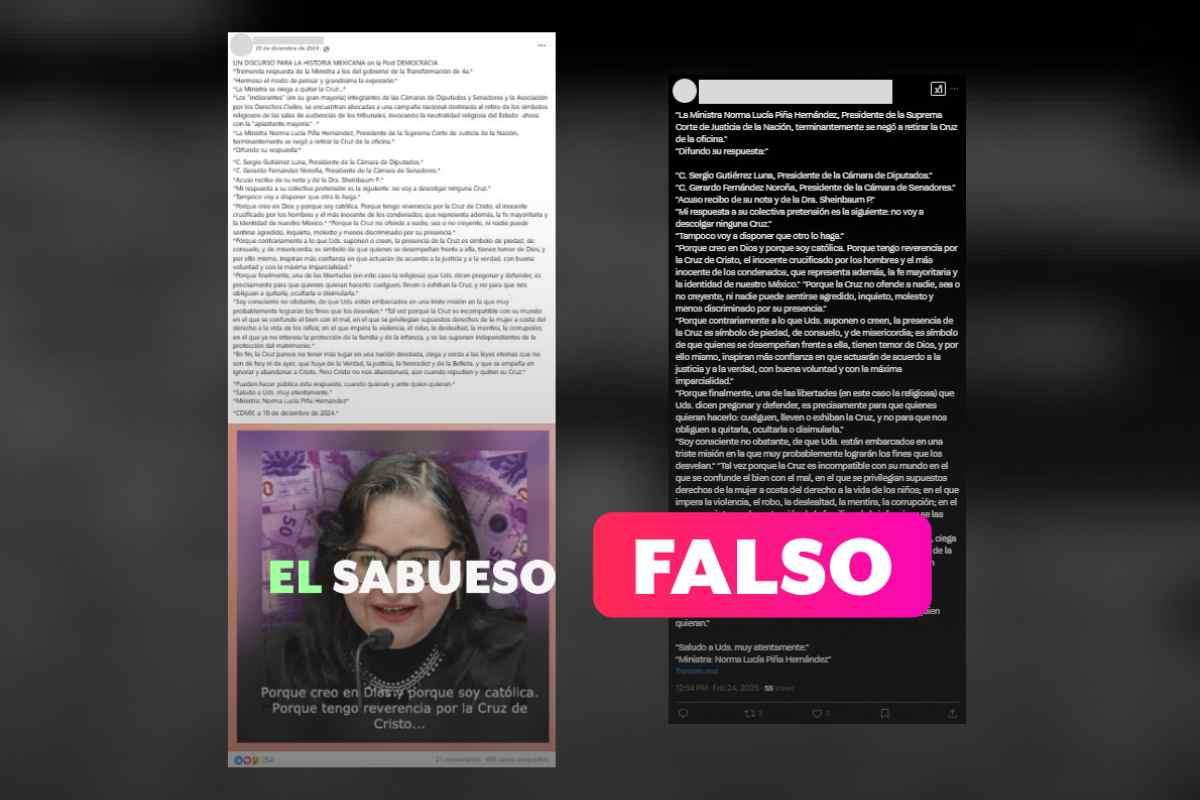 Falso que Norma Piña publicó una carta en defensa al catolicismo; mensaje circula al menos desde 2014