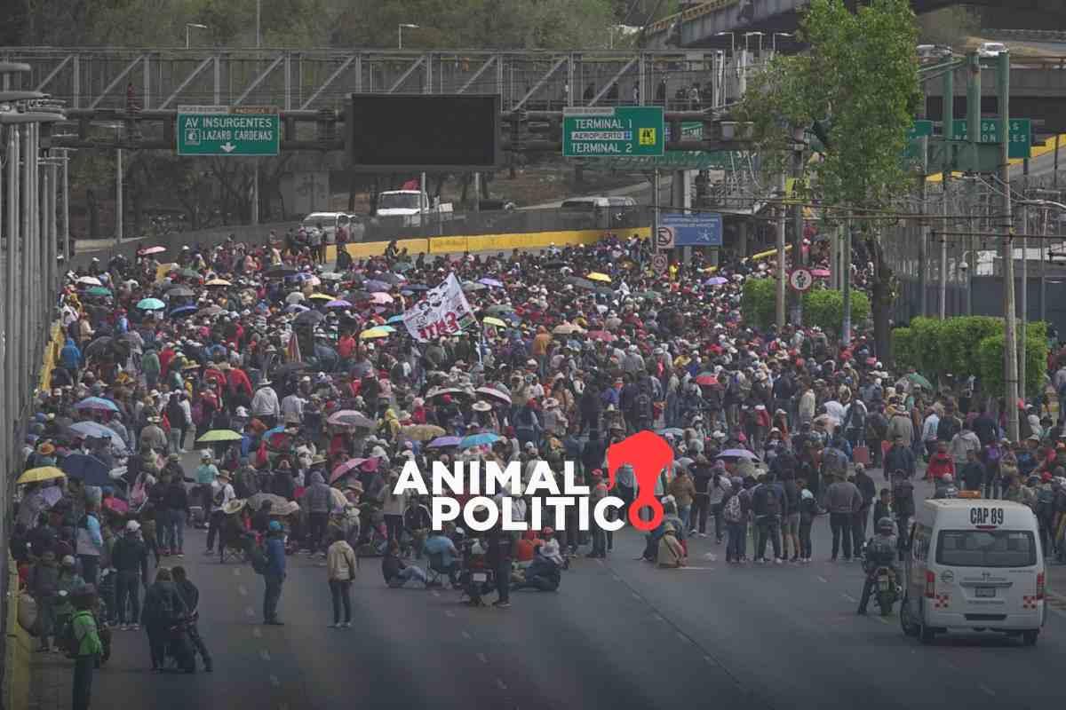 CNTE libera accesos a terminales del AICM tras más de 5 horas de bloqueo; regresarán al Zócalo 