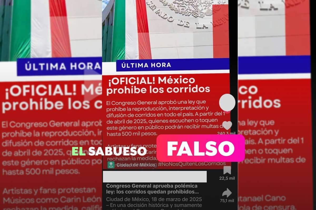 Falso, no existe nueva ley en México que prohíba las ‘narcoseries’ y ‘narcocorridos’