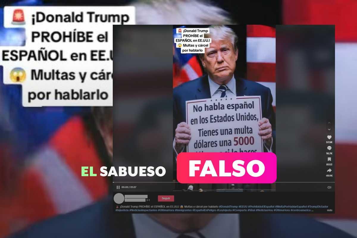 Trump no prohibió hablar español ni anunció multas o cárcel por hacerlo 