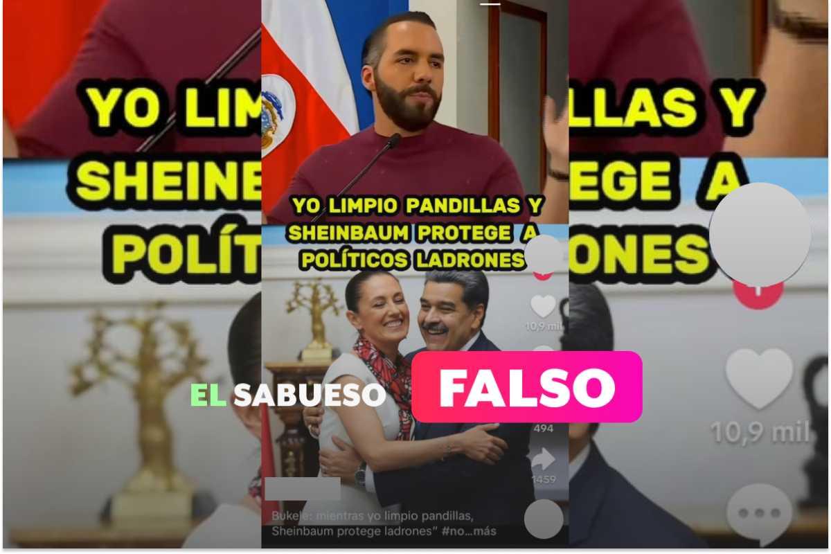 No, Nayib Bukele no acusó a Claudia Sheinbaum de proteger a políticos