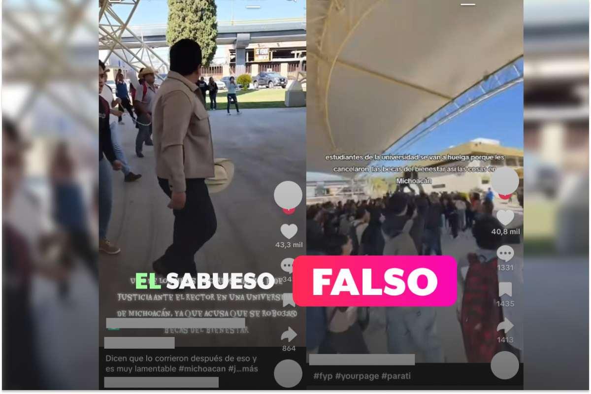 ¿Un hijo de Carlos Manzo protestó por las Becas para el  Bienestar? Es falso