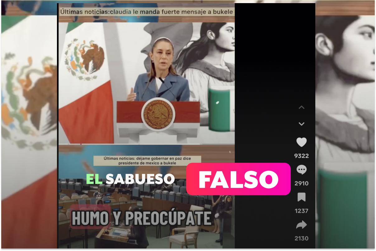 ¿Sheinbaum vs. Bukele? No: un video manipulado con IA creó un conflicto inexistente