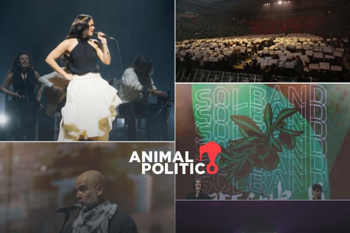 Rosalía, Guardiola y más artistas se unen en un concierto histórico en Barcelona por Palestina
