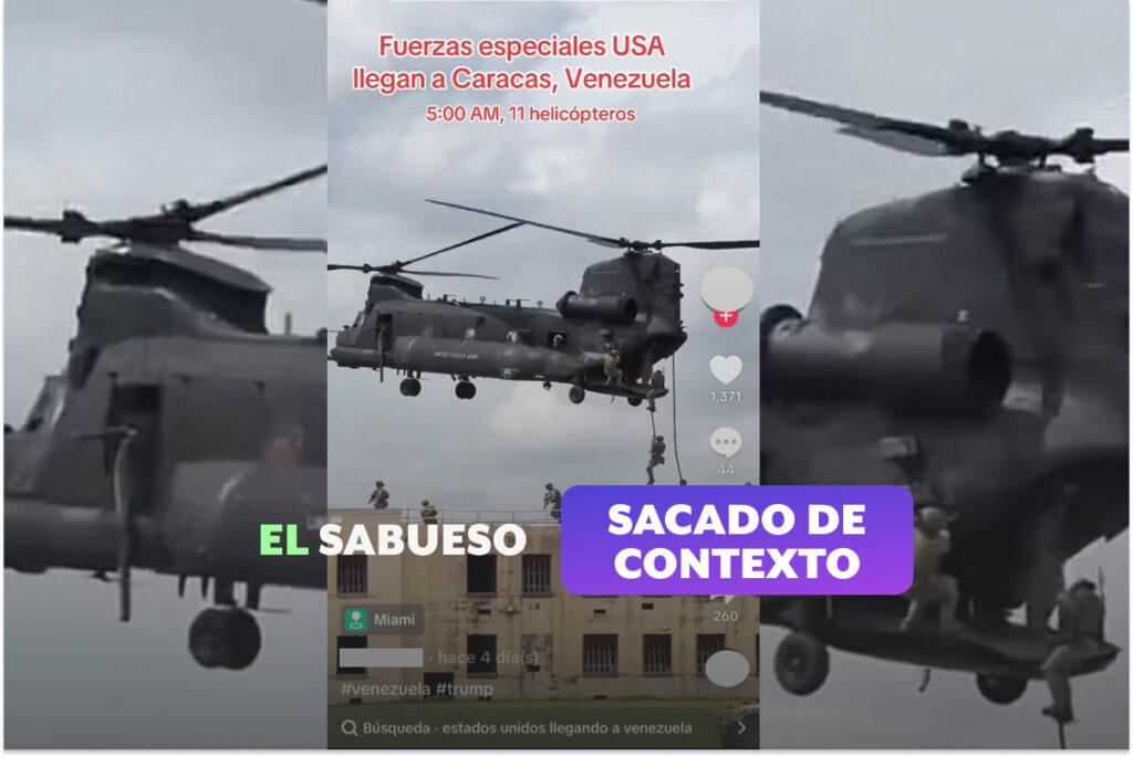 Este video no muestra a fuerzas especiales de Estados Unidos arribando a Venezuela; se trata solo de un entrenamiento militar