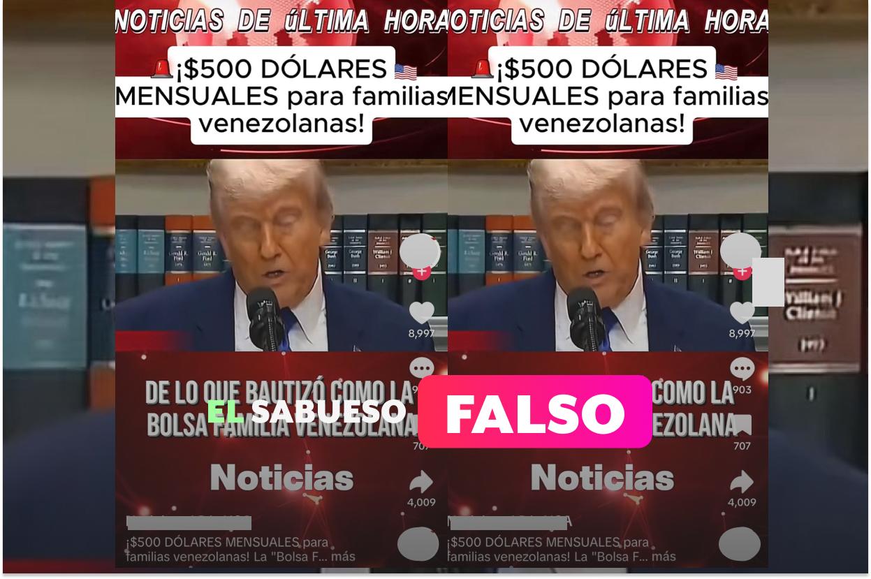 Estados Unidos no entregará 500 dólares mensuales a familias venezolanas; la supuesta ayuda social es falsa