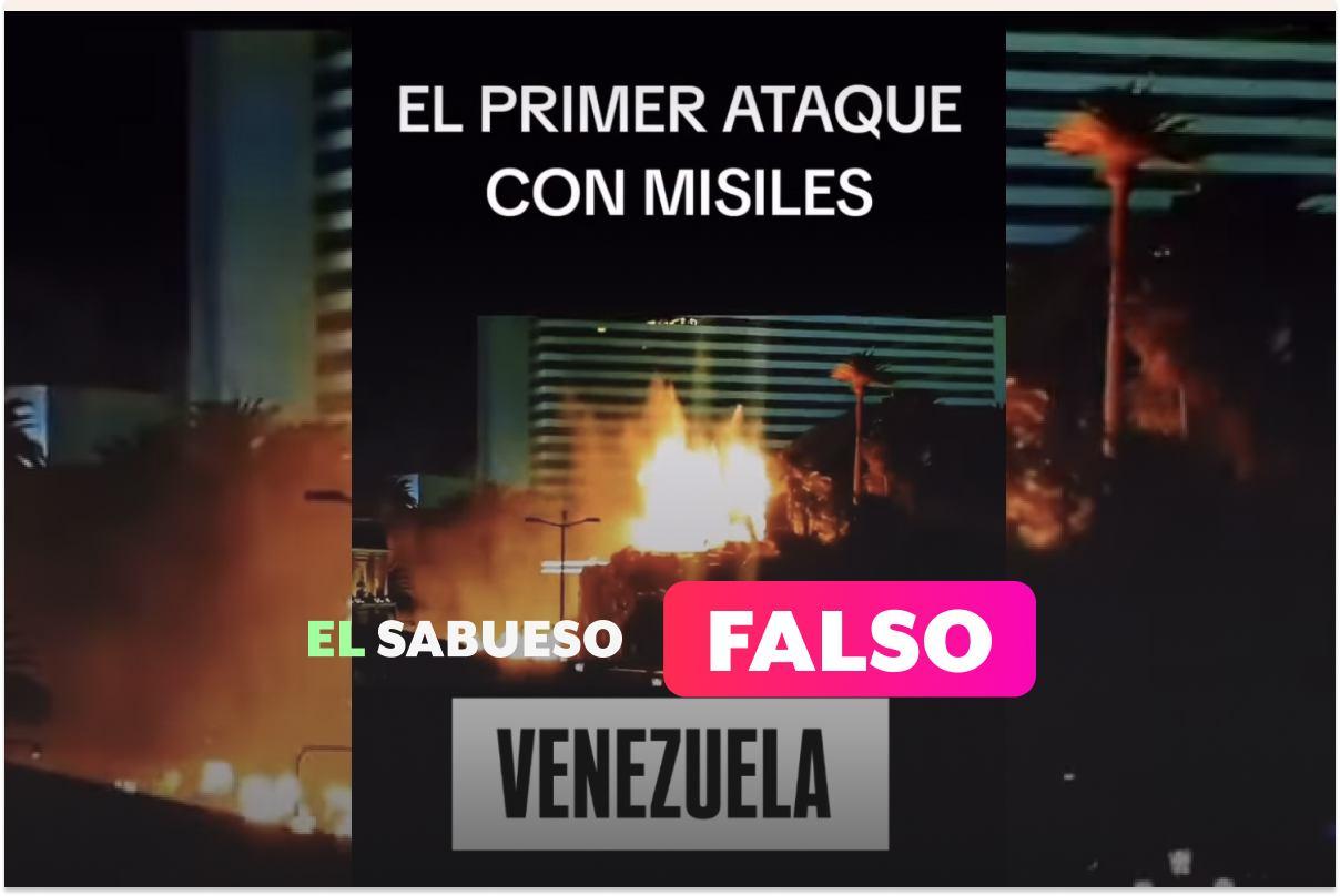 El video del “primer ataque con misiles” a Venezuela en realidad es un espectáculo en Las Vegas