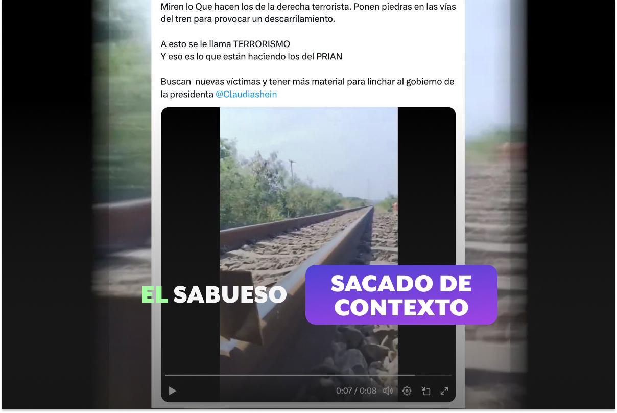 El video que exhibe piedras sobre las vías de tren no es de México, sino de India