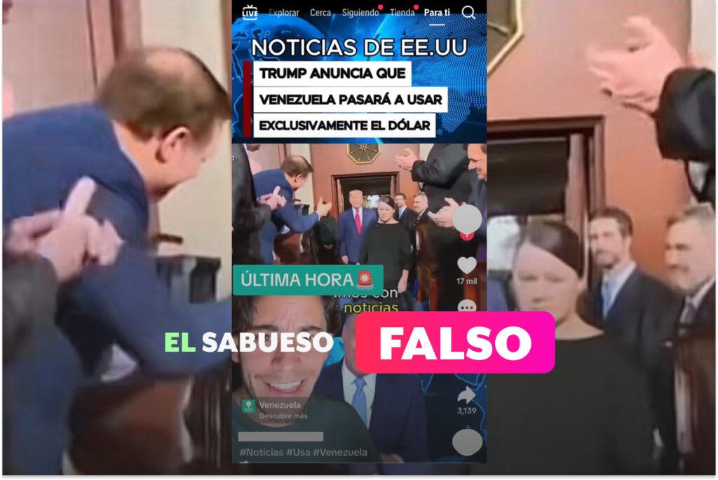 Es falso que Donald Trump anunció que el dólar será la nueva moneda oficial de Venezuela