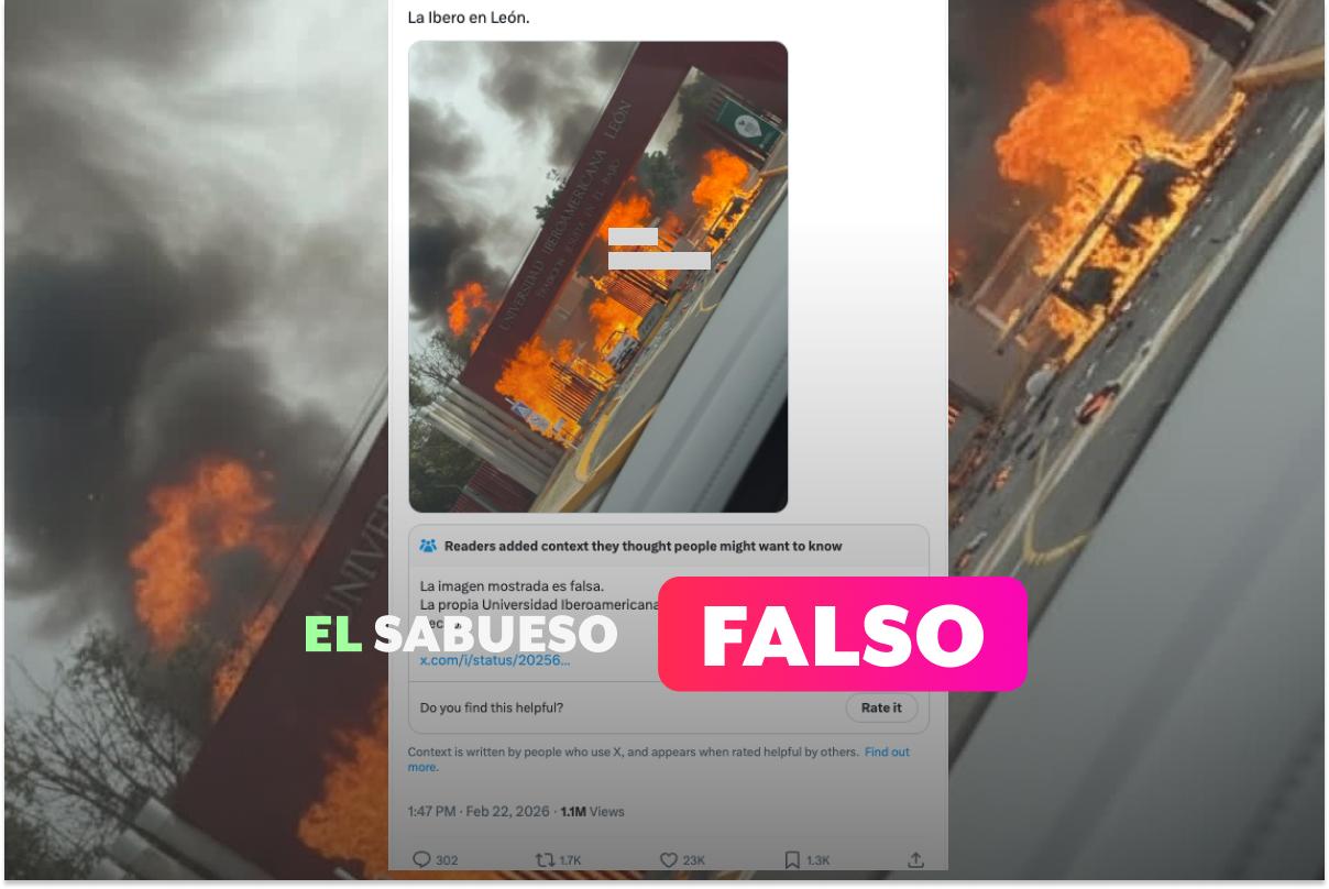 La fachada de la Ibero León no fue incendiada tras el abatimiento de el Mencho; la universidad lo desmintió