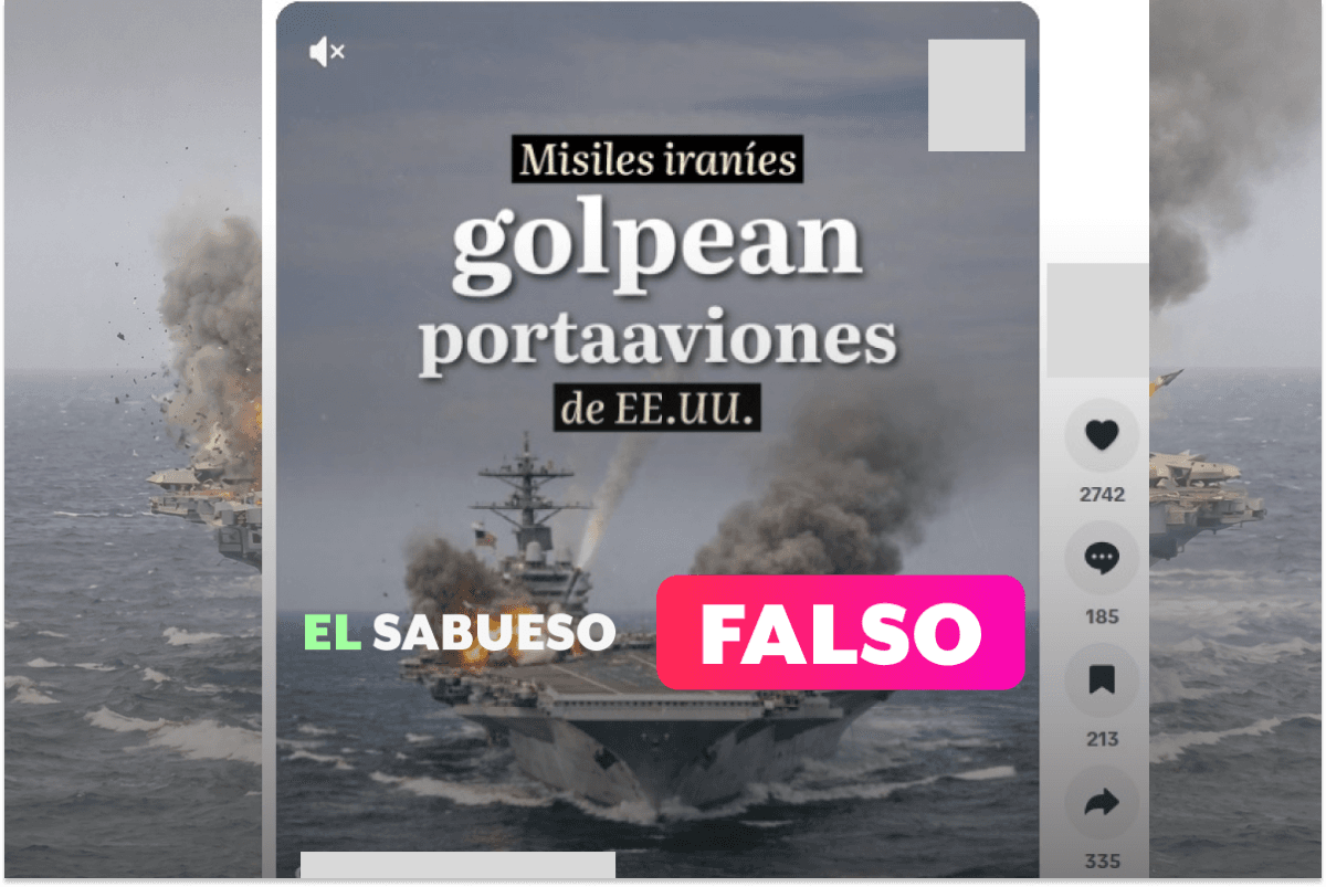 Es falso que Irán haya impactado el portaviones “USS Abraham Lincoln”; el Mando Central estadounidense niega que fue alcanzado