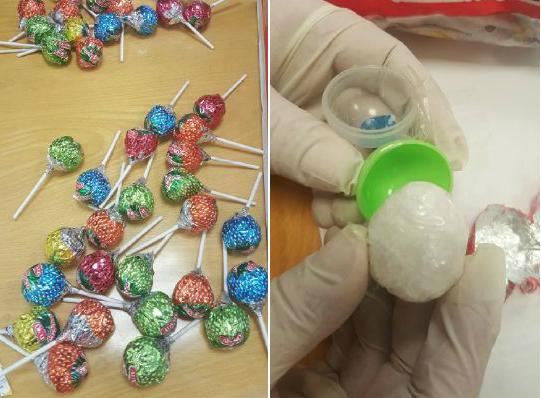 Agentes del aeropuerto encuentran droga en paletas de caramelo
