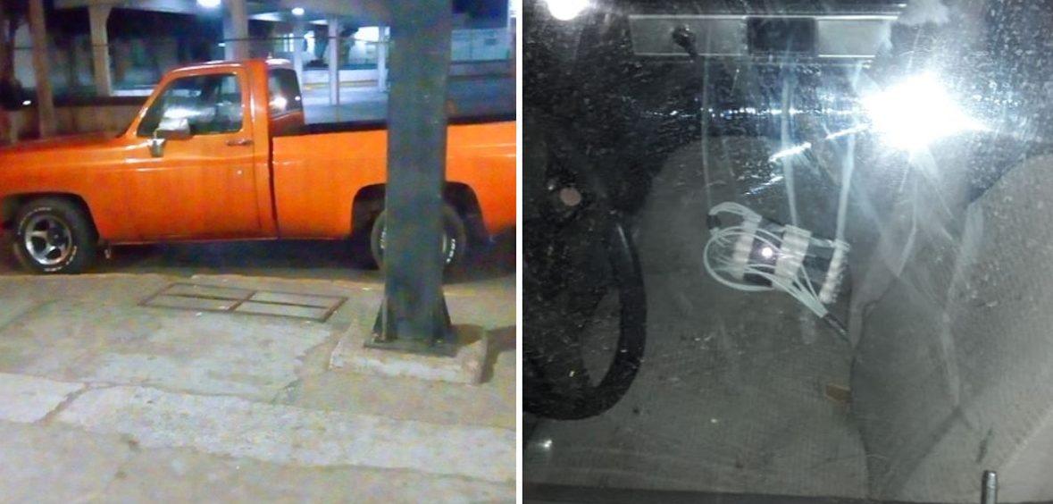 Hallan camioneta con presunto explosivo en refinería de Salamanca y una manta con amenaza a AMLO