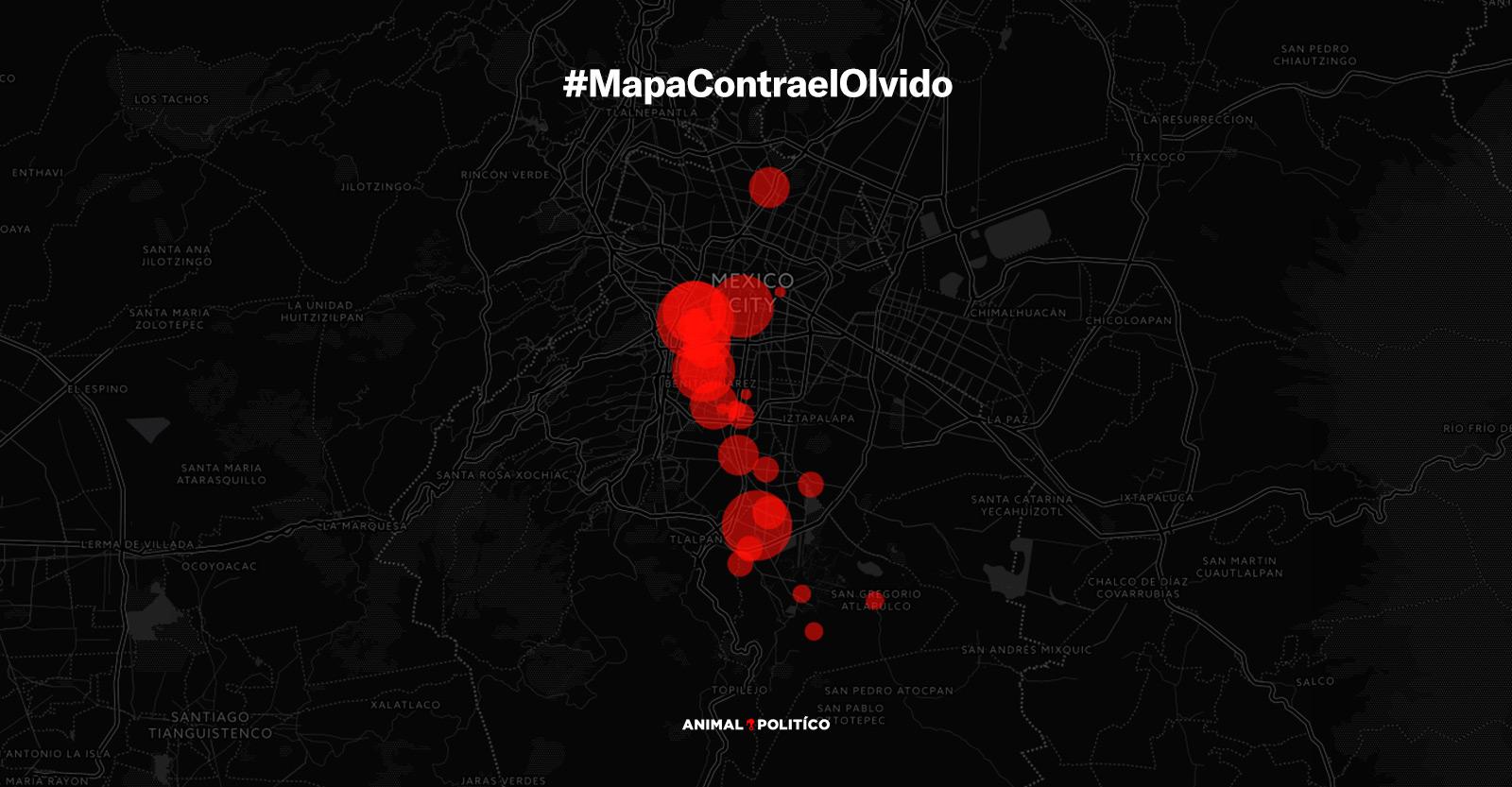 #MapaContraelOlvido: Contradicciones en el número de muertos en 10 edificios colapsados en CDMX