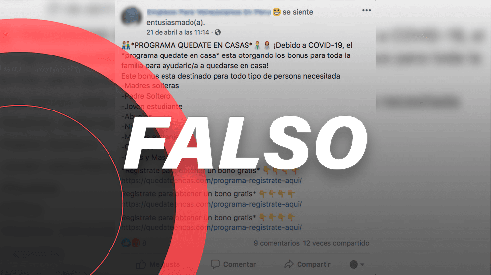 Los *bonos para quedarte en casa por el Covid-19 no existen*: ¡es un fraude!