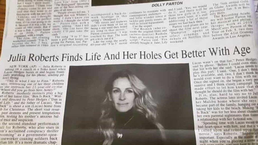Los “agujeros” de Julia Roberts: la errata de un periódico de EE.UU. que produjo un bochornoso titular sobre la actriz