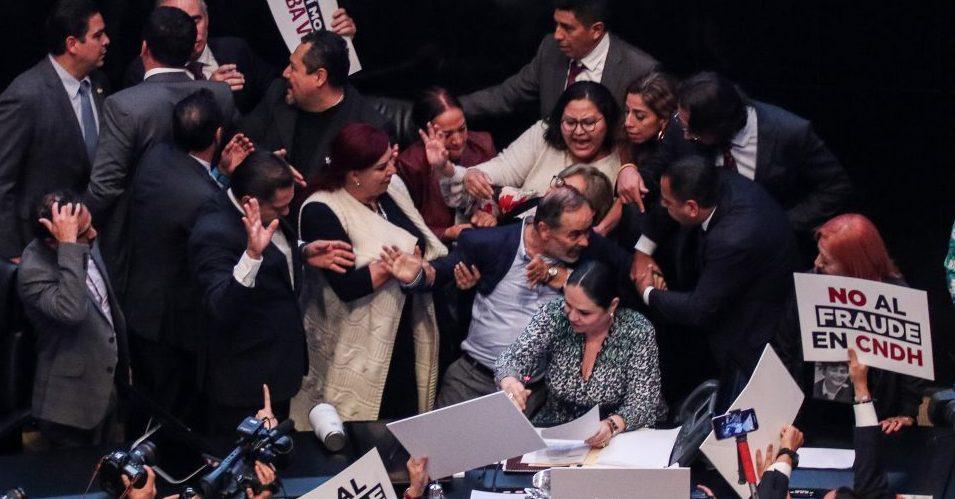 “Me echaron montón”: Morena y Madero dan su versión sobre el pleito en Senado por CNDH