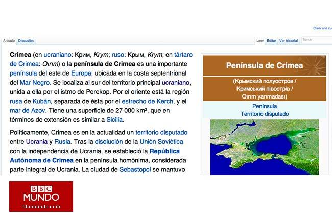 La batalla por Crimea que se libra en Wikipedia