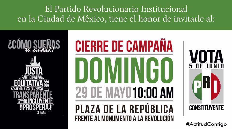 PRI cambia su cierre de campaña de Tlatelolco al Monumento a la Revolución por supuestas amenazas
