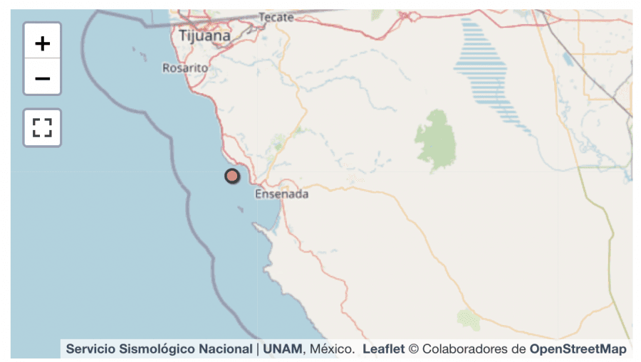 Un sismo de 4.6 se registra cerca de Ensenada, Baja California; no se reportan daños