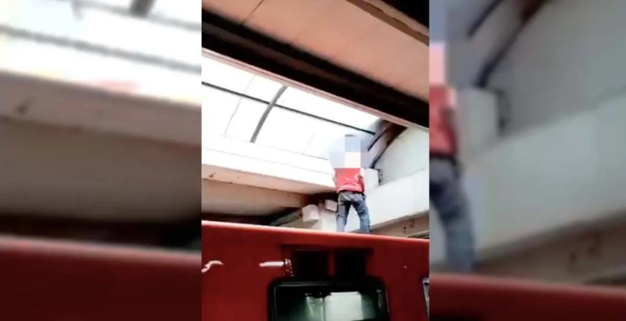 ¡Parkour! Detienen a un hombre que ‘paseaba’ sobre el techo del Metro en Indios Verdes
