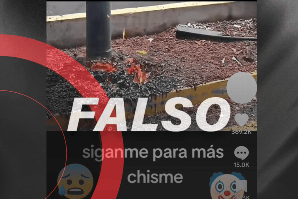 Que no te engañen: No salió lava de un camellón en Tlaxcala 