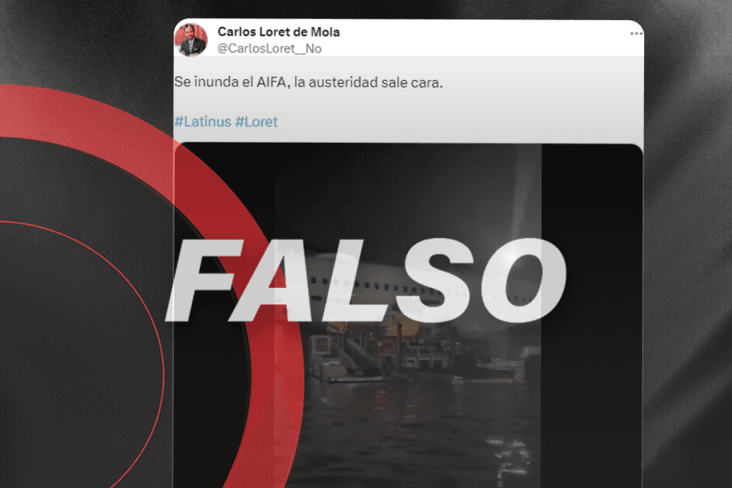 Loret de Mola no difundió este video y es falso que muestre inundación del AIFA