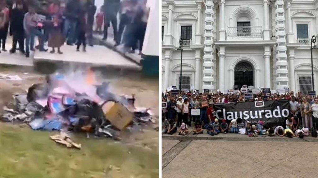 Protestas contra libros de texto: queman materiales en comunidad de Chiapas y en Sonora “clausuran” edificio de gobierno