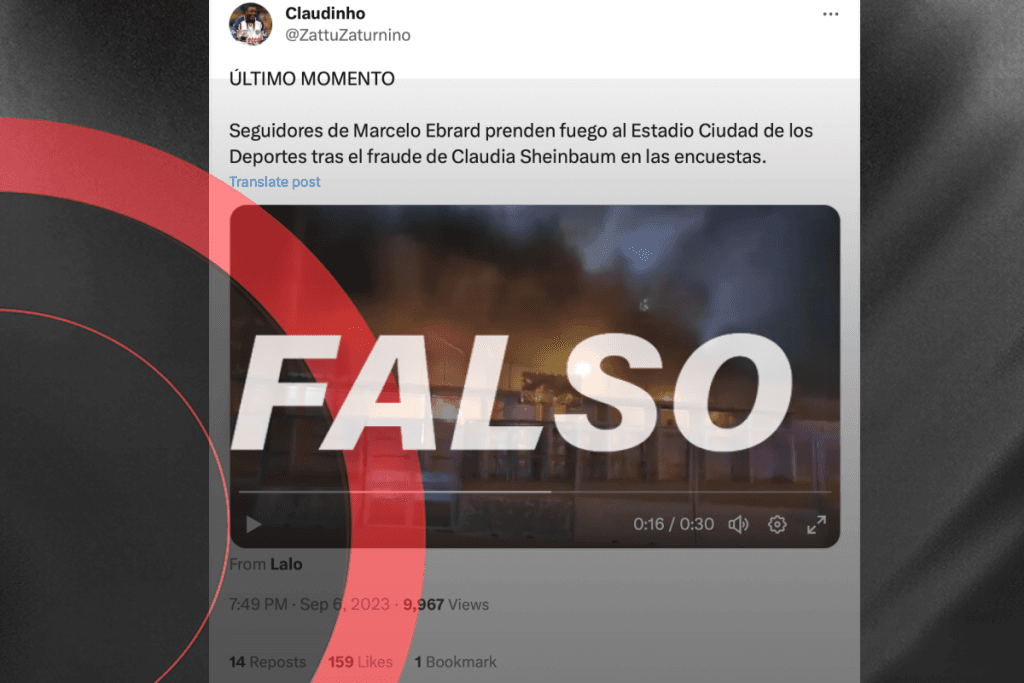 Falso que seguidores de Ebrard quemaran el estadio de Ciudad de los Deportes, el video es de Italia