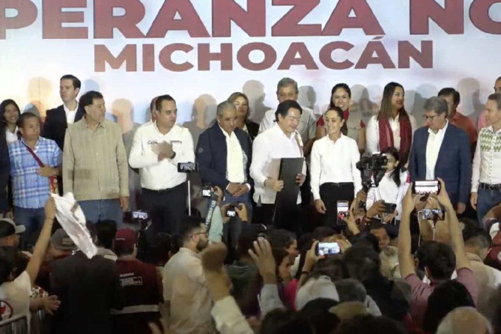 “Ellos representan el fraude y nosotros la democracia”: Con ataques a la oposición, Sheinbaum inicia giras en Michoacán