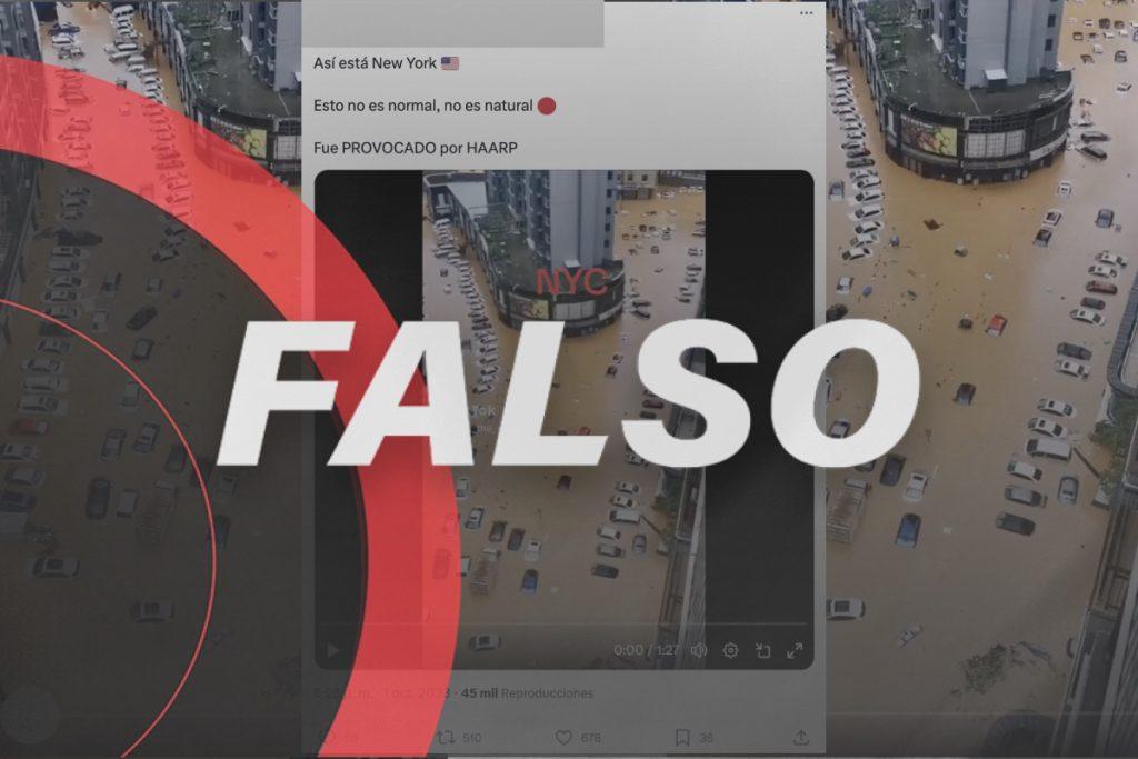 Este video de inundación no ocurrió en Nueva York, fue en China