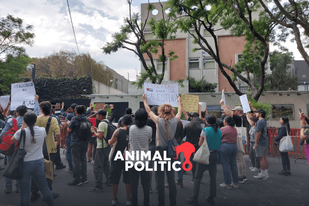Protestan en la Embajada de Israel en México contra “exterminio” del pueblo palestino