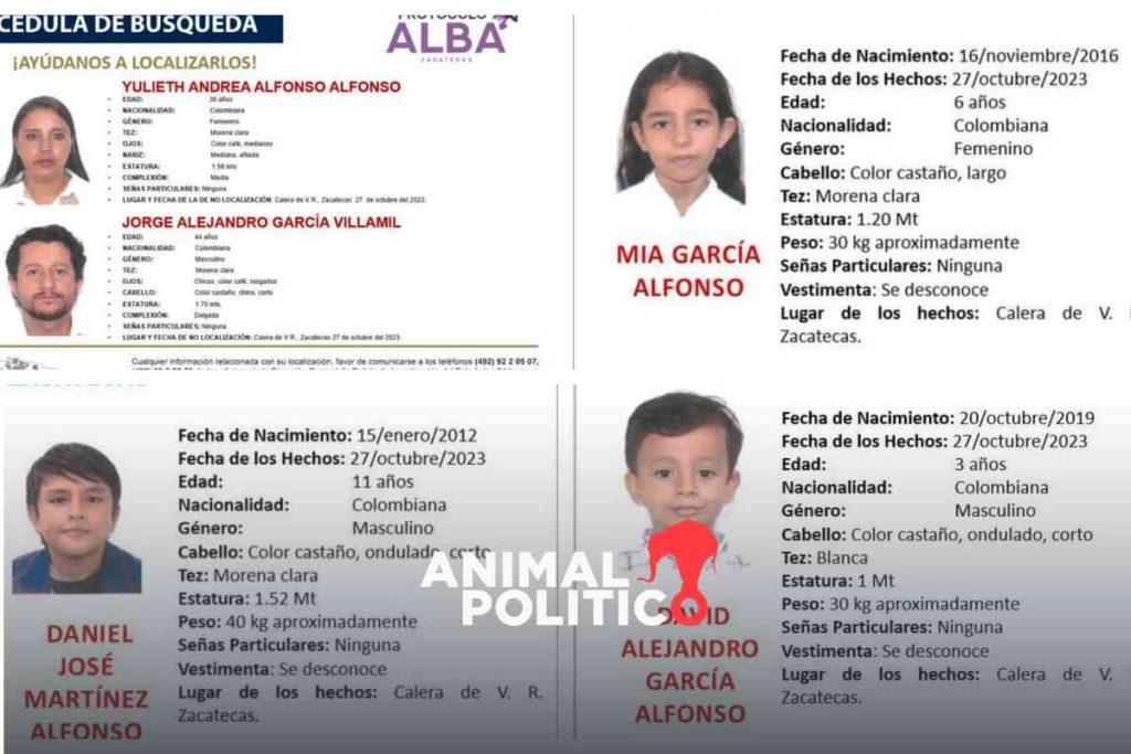 Localizan en Durango a familia colombiana desaparecida en Zacatecas