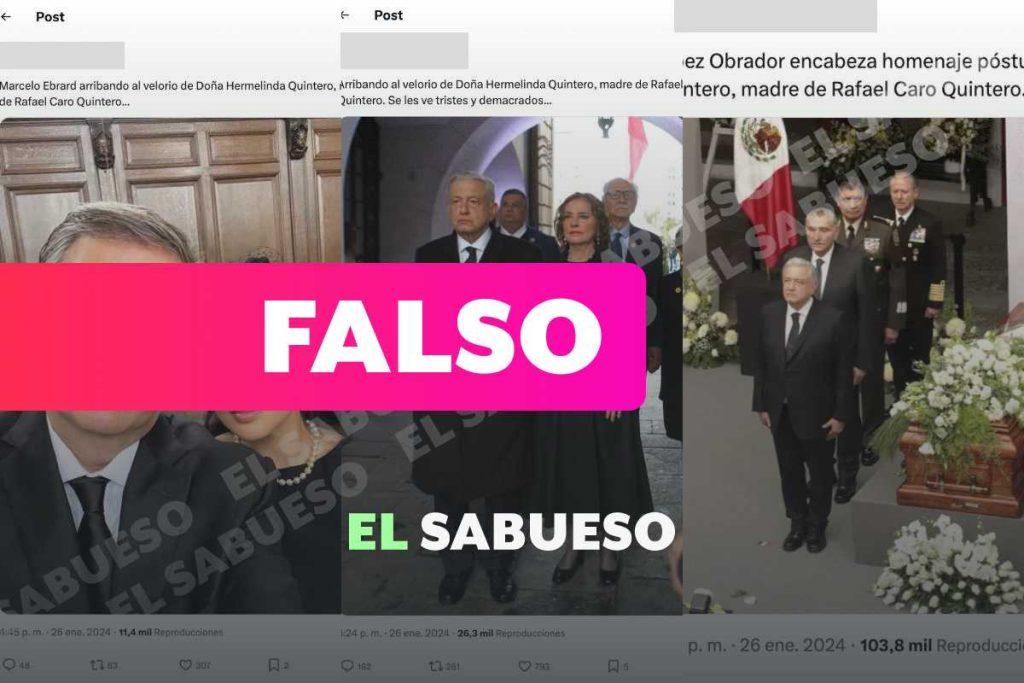 Estas fotos no muestran a AMLO en el funeral de la mamá de Caro Quintero
