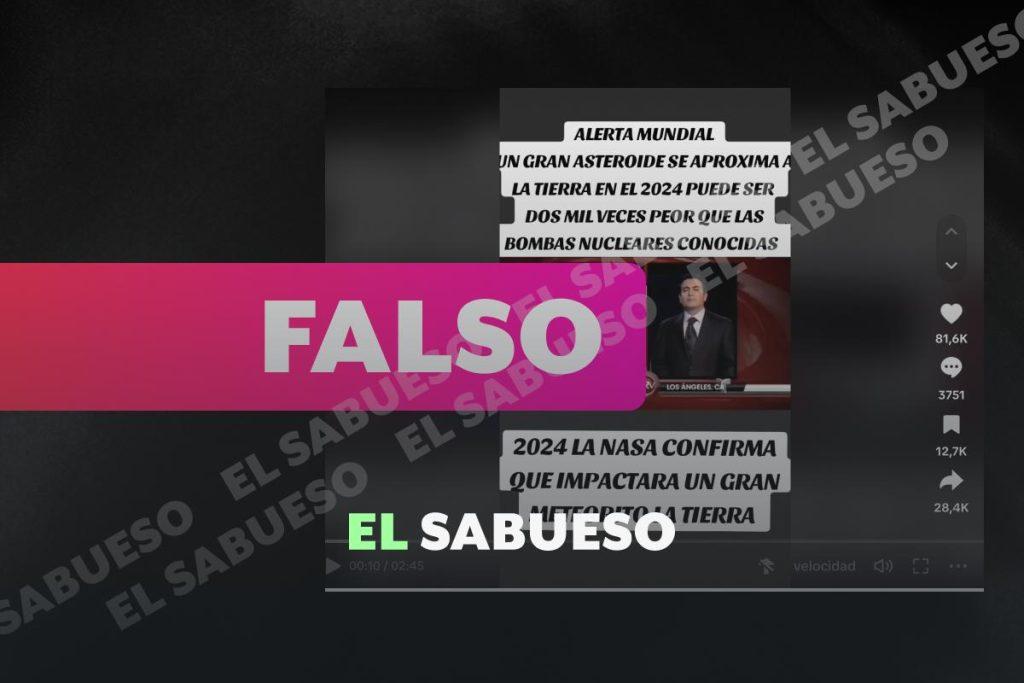 Falso que la NASA advirtiera sobre el choque de un meteorito contra la Tierra en 2024